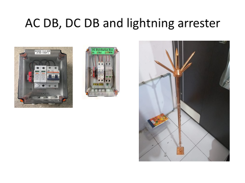 AC DB, DC DB and lightning arrester 